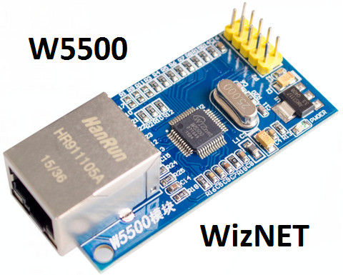 Модуль  Ethernet W5500 WizNET с розеткой RJ45 с трансформатором
